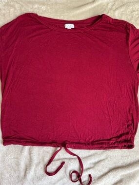 love, Fire Burgundy Drawstring Crop Top